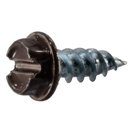 Midwest Fastener #8 x Slotted Drive, Flange Hex Head Sheet Metal Screw, Zinc Plated Steel, 70 PK 931227